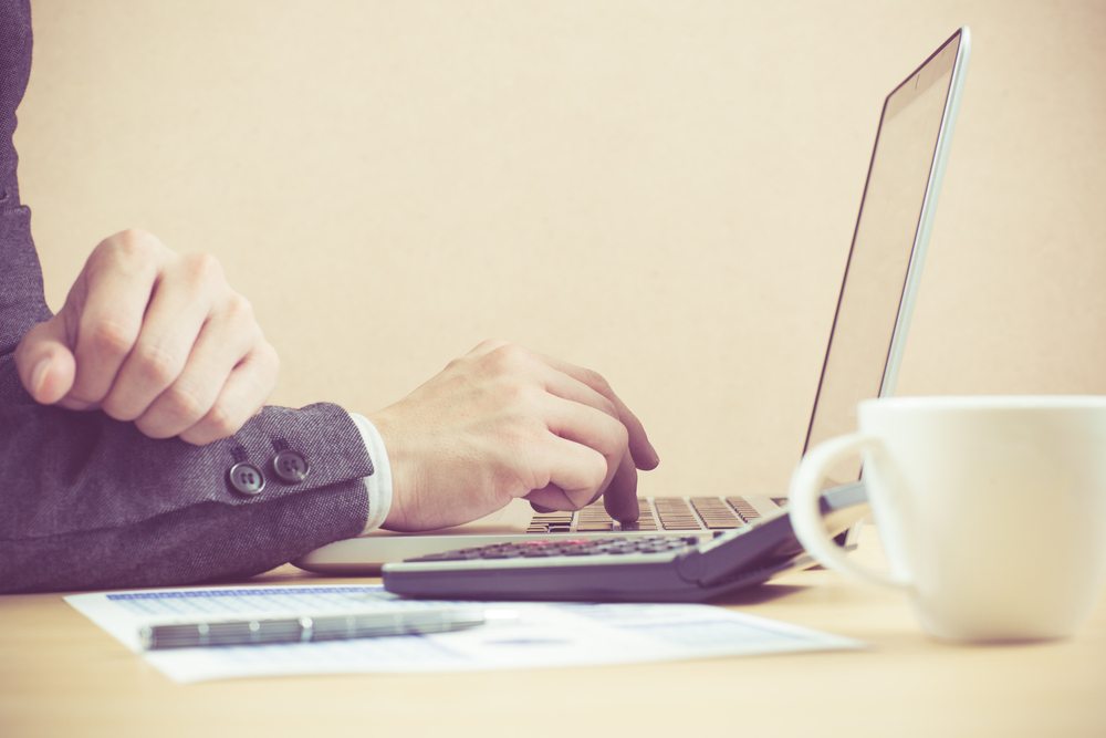 accountant using laptop