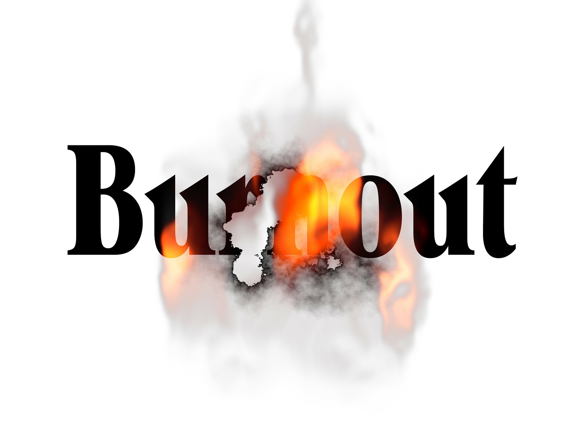 image text says burnout in large letters with fire and smoke in the background