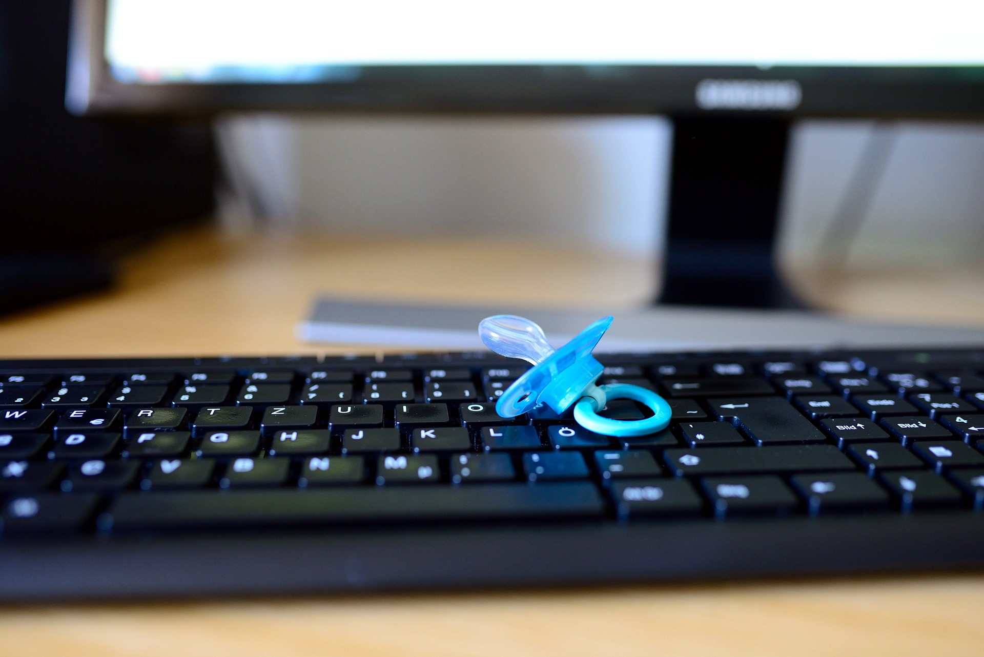 baby's dummy on a keyboard