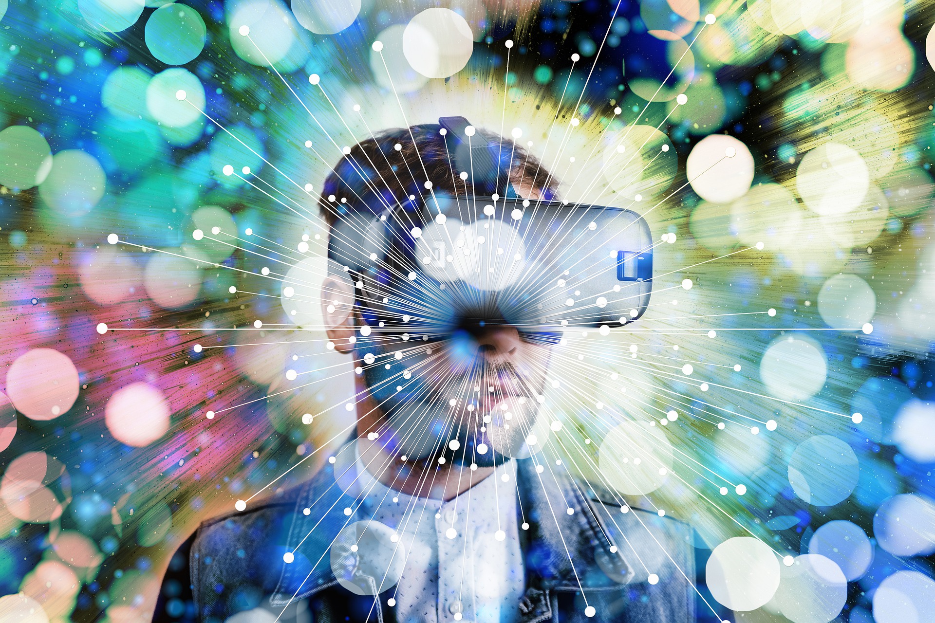 abstract image of a man wearing a VR headset